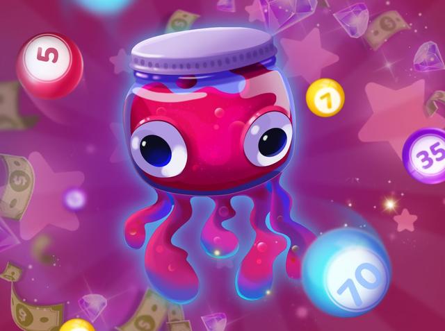 Chillo Bingo character surrounded by bingo balls